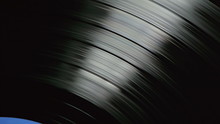 Vinyl Record Seen Close Up From Above On Turntable.