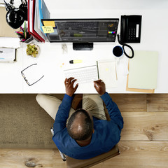 Poster - Businessman Working Office Workplace Computer Concept