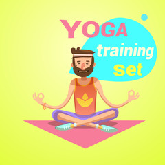 Poster - Yoga retro cartoon