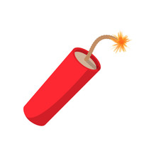 Red Dynamite Stick Cartoon Icon
