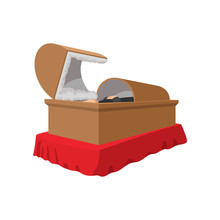 An Open Coffin Cartoon Icon 