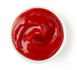 Ketchup or tomato sauce on white background