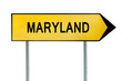 Yellow street concept sign Maryland isolated on white