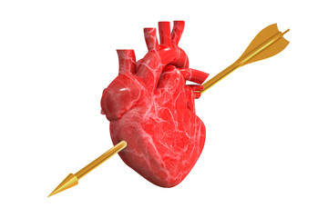 Poster - red heart with arrow