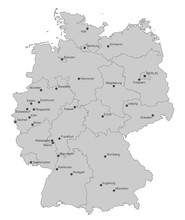 Karte Von Deutschland - Städte (einzeln)