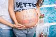Pregnant woman with loading concept