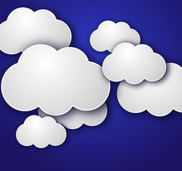 Wall Mural - Clouds on a dark blue background vector