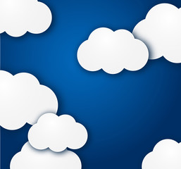 Wall Mural - Clouds on a dark blue background vector