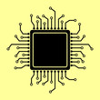 CPU Microprocessor. Flat style chip icon