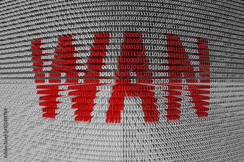 Fotografía WAN presented in the form of binary code