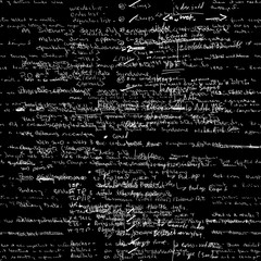 Poster - Seamless pattern, mathematical operations and elementary functions, endless arithmetic black background. Real handwritten solutions. Geometry, math, physics, electronic engineering subjects. Lectures.