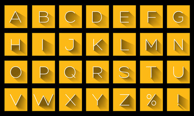 Flat Design Letters, icons alphabet concept background