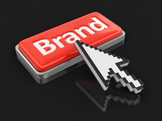 Fototapete - Cursor and button Brand. Image with clipping path