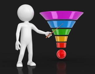 Poster - Man and 3d cone. Image with clipping path