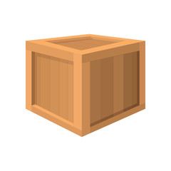 Wooden box cartoon icon