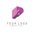 © terentyevajulia - Letter E geometric colorful ribbons style logo