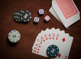 Poker chips and generic playing cards