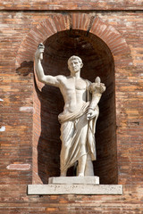 Wall Mural - Ancient Roman Statue in Brick Wall Alcove