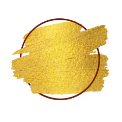 Vector gold paint stroke with border frame