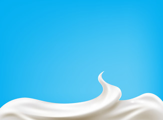 sour cream isolated on blue background