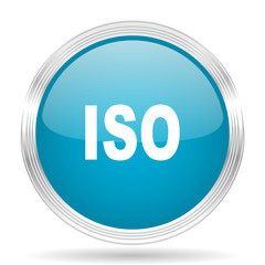 Poster - iso blue glossy metallic circle modern web icon on white background