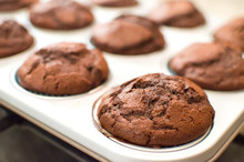 Homemade Dark Chocolate Muffins Baking Tin Pan