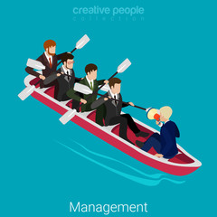 Wall Mural - Team management manager business isometric flat 3d vector