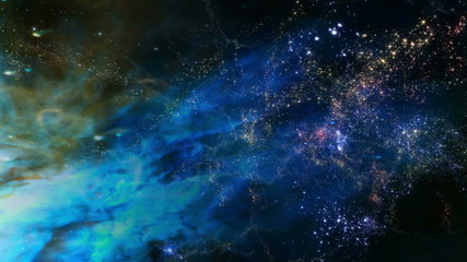 space travel 2031: flying through star fields in deep space (video loop).
