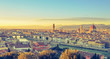 Beautiful retro edit sunset over Florence, Itay
