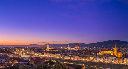 Beautiful sunset over Florence, Itay