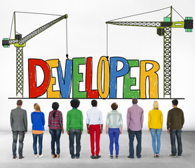 Wall Mural - Developer Development Improve Skill Mangement Concept