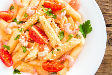 Poster - Shrimp pasta with tomato sauce