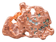 Natural Nugget Of Native Copper Isolated