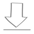 Handgezeichnetes Download-Icon in grau