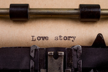 Fototapete - typed words on a Vintage Typewriter
