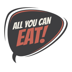 all you can eat retro speech balloon