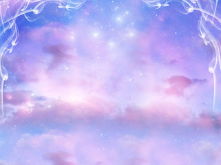 Wall Mural - mystical background with cloudy sky and magic stars