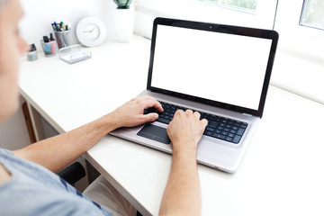 Wall Mural - Young man working on laptop