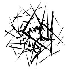 Poster - Abstract monochrome graphic with scattered, random shapes