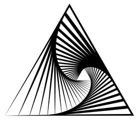 Poster - Abstract shape with vortex, rotation effect inwards