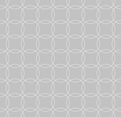 Poster - Seamless grayscale pattern with interlcoking circles, rings