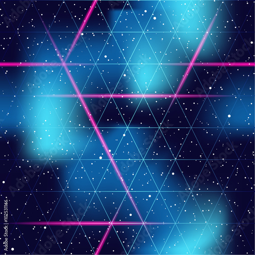 Poster retrofuturistic seamless space background