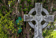 Old Celtic Cross Gravestone Background