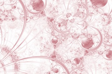Wall Mural - Purple fractal background with rings and orbs