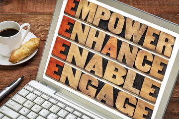 Wall Mural - empower, enhance, enable and engage