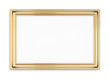 Rectangular gold picture frame on a white background. 3d renderi