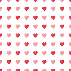 Wall Mural - Watercolor red hearts Saint Valentine's Day seamless pattern
