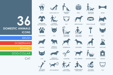 Wall Mural - Set of pets icons