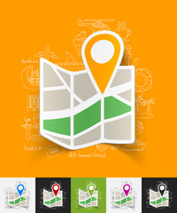 Poster - navigator paper sticker with hand drawn elements