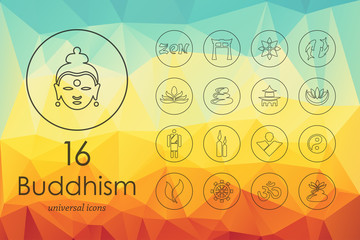 Poster - Set of buddhism icons